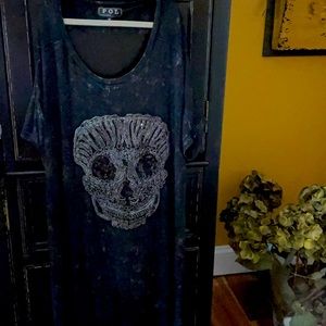 POL sequined skull Dress/long top